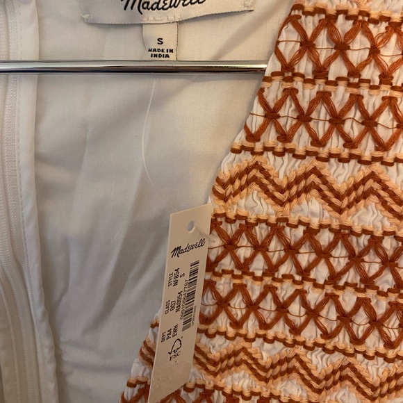 NWT Madewell Embroidered Poplin V-Neck Mini Dress - Picture 10 of 11